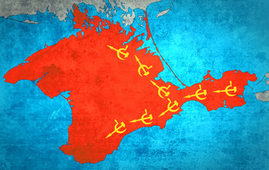 The map of Crimea with the Russian expansion