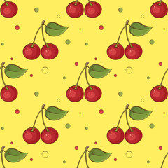 Бесшовный яркий фон с чершней