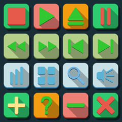 Player interface flat vector elements