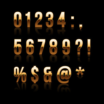 Gold Font Set 2. File contains graphic style.