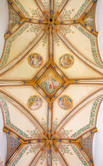 Bratislava - Ceiling of St. Ann gothic side chapel in cathedral
