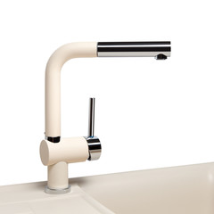 Water tap and sink in a modern kitchen