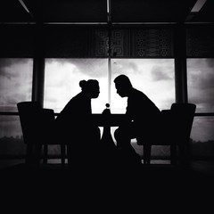 couple in silhouette