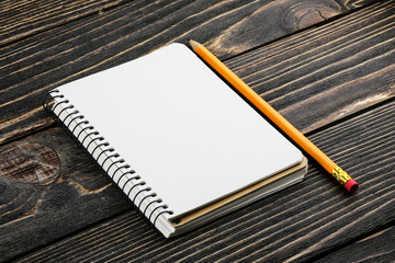 Notebook with pencil