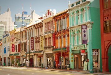 colorful houses of Singapore - obrazy, fototapety, plakaty