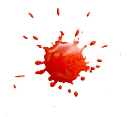 abstract blotch red drops on a white background