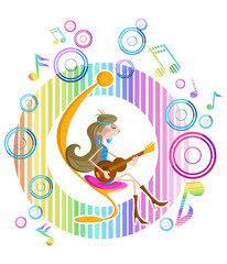 Fototapeta premium Girl playing guitar