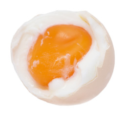 egg with yolk on white background