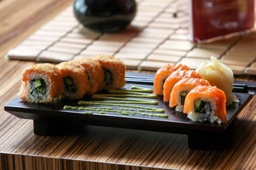 Sushi on plate