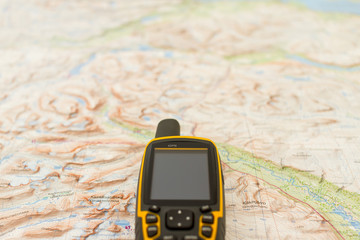 Outdoor GPS on a map.