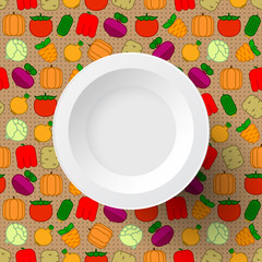 White plate on seamless background