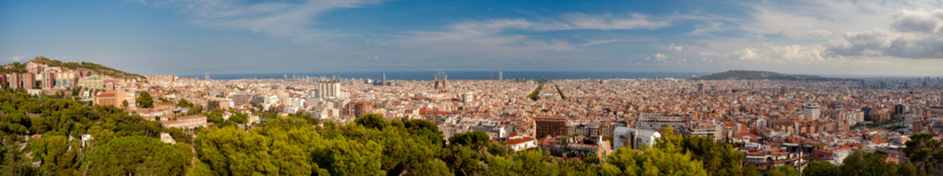 Graet panoramic view of Barcelona