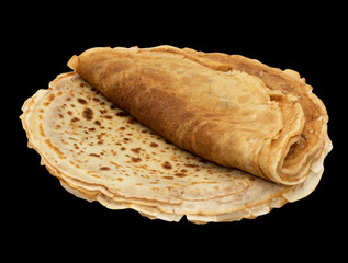 fried pancakes on a black background