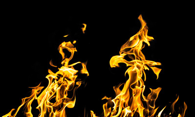 flame fire on black background