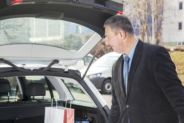 Man stands on the car