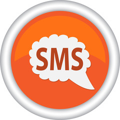 Круглый векторный знак с надписью SMS