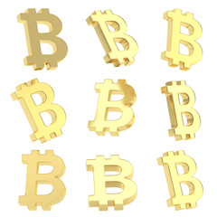 Obraz premium Bitcoin currency sign render