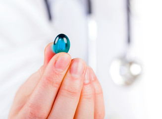 Fototapeta premium Blue gel capsule