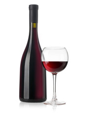 Red Wine bottle and glass