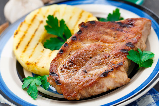 Pineapple grilled pork chop