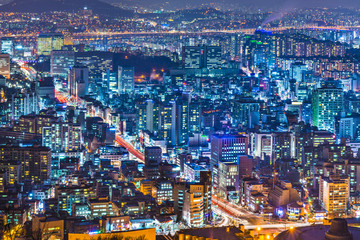Naklejka premium Seoul, South Korea cityscape