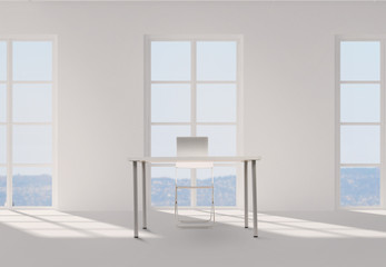 notebook standing on table