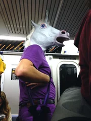 Foto op Plexiglas horse in the subway © Photomika