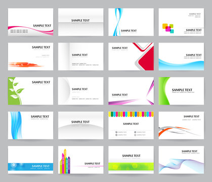 Set of 20 Clear style  namecard Template Set 01