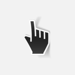 realistic design element: cursor, hand