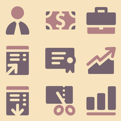 Finance web icons retro color series
