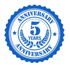 5 years anniversary stamp