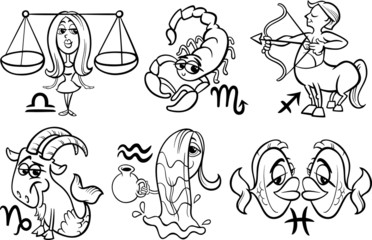 Fototapeta premium horoscope zodiac signs set