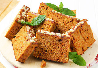 Slices of spice cake