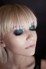 Fototapeta premium Beauty closeup portrait of perfect makeup.