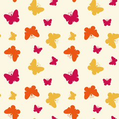 Seamless pattern with butterflies. Vector illustration.