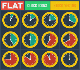 Set of vintage flat clocks