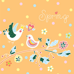 Cute spring postcard
