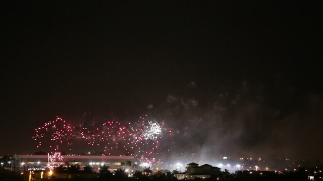 Fireworks in reverse night video