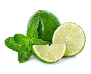 lime and mint isolated