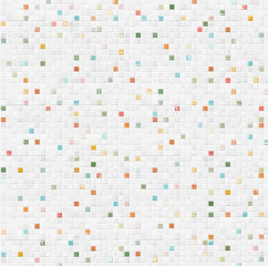 white tile wall background with colorful pieces - obrazy, fototapety, plakaty