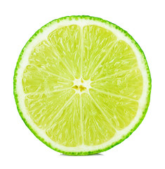 Citrus lime fruit half isolated on white background