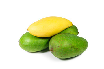 Mangoes on white background