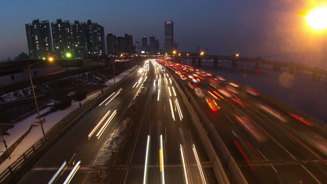 Seoul City Yoido Traffic and Architecture