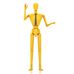 3d render businessman showing OK hand sign