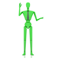3d render businessman showing OK hand sign