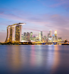 Naklejka premium Singapore city downtown