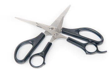 Metal scissors isolated on white background