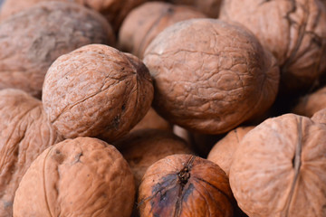 A lot of nuts in side natural light