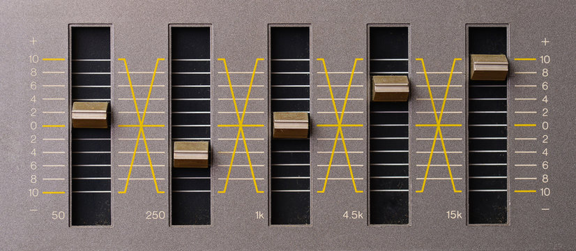 Sound equalizer five channels in natural light