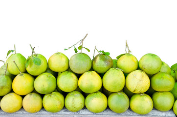 Pomelo fruit with leaves